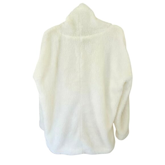 Old Navy Fluffy White Cozy Sleep Pullover Sweater Women's L Drawstring Cowl Neck - Picture 2 of 7